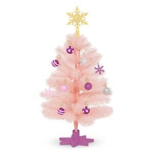NWT Our Generation Snowflakes & Sparkle Pink Holiday Tree Accessory Set 18” Doll